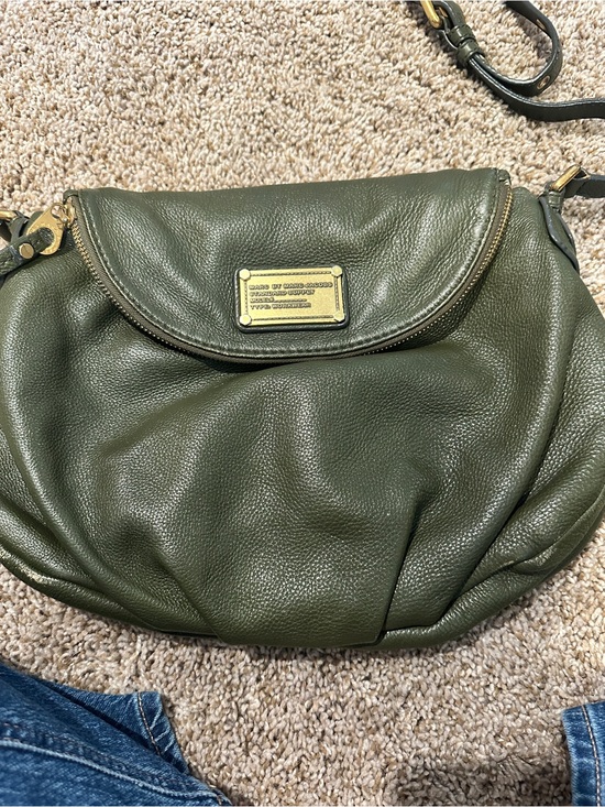 Marc By Marc Jacobs Handbags - Marc by Marc Jacobs Olive Green Pebbled Leather Crossbody with Gold Hardware
